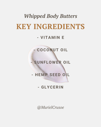 List of key ingredients for whipped body butters..