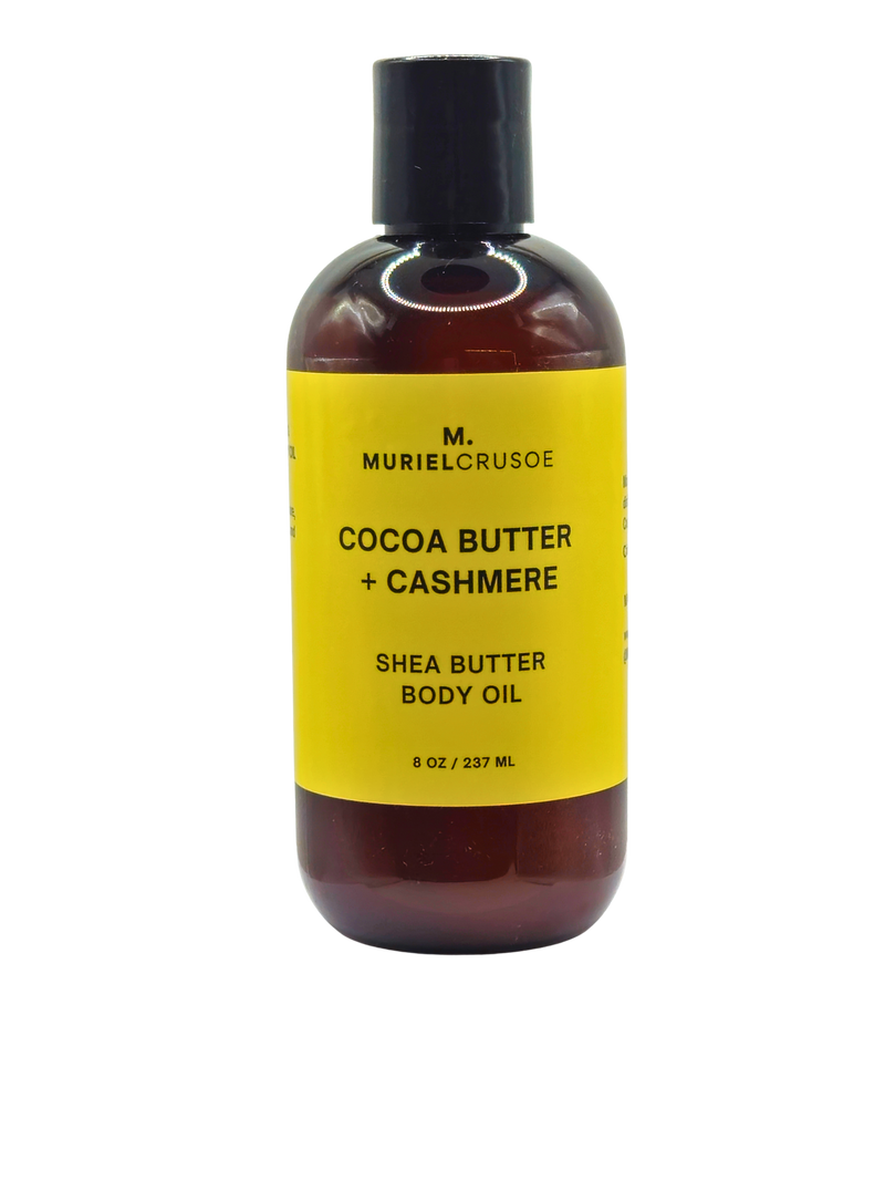 Muriel Crusoe Cocoa Butter + Cashmere Shea Butter Body Oil.