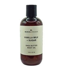 Muriel Crusoe Vanilla Milk + Sugar Shea butter body oil.