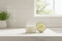 Vanilla Poundcake candle on kitchen countertop