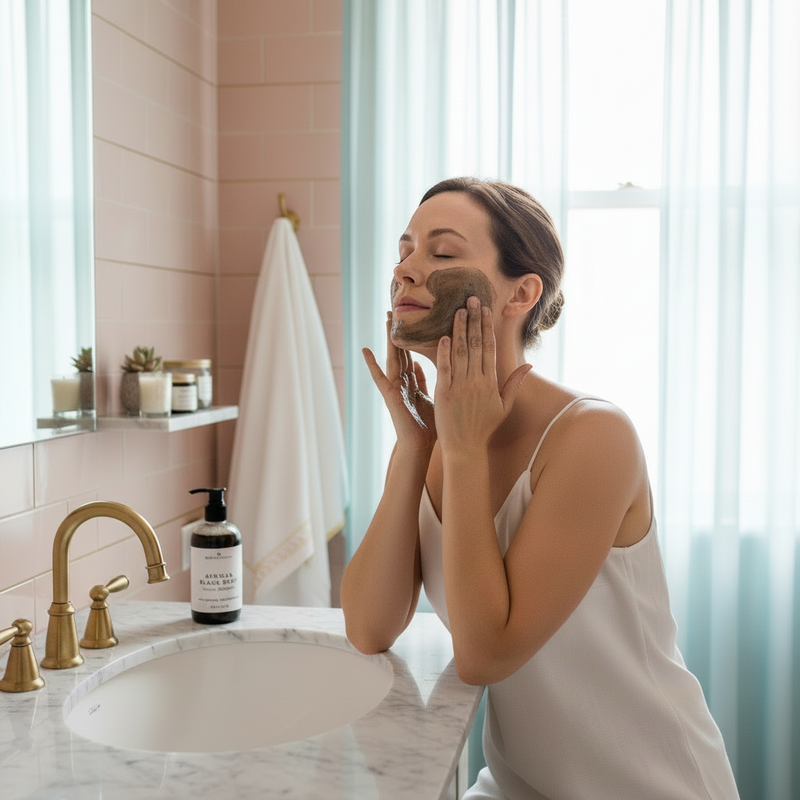 Woman using African Black Soap - cleaned version